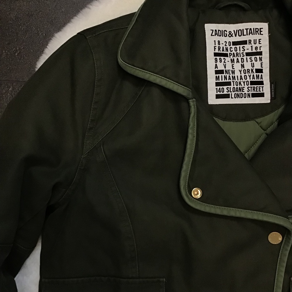 Zadig & Voltaire Kawa Padded Moto Jacket - Picture 12 of 16